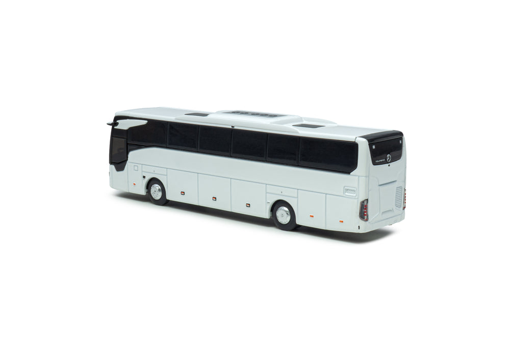 Miniatuurbus van de Mercedes-Benz Tourismo in schaal 1:87 in een basis witte uitvoering van het mer Holland Oto Products
