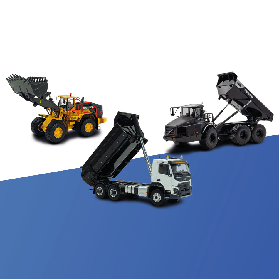 Miniatuurmodelen van het merk Motorart op een wit/blauwe achtergrond