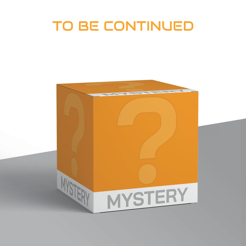 Mystery box op grijze achtergrond