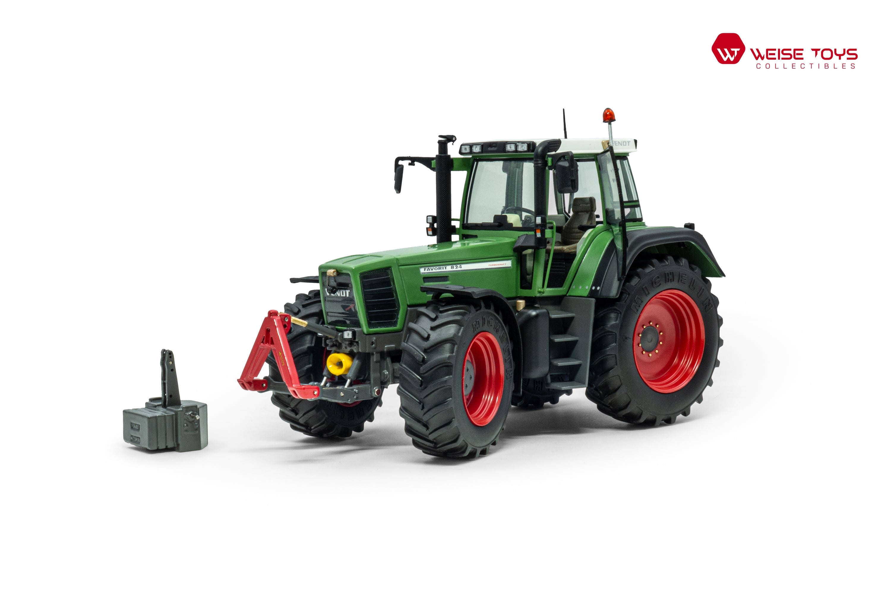 Fendt Favorit 824  miniatuur tractor in de kleur groen in schaal 1:32 van het merk Weise Toys