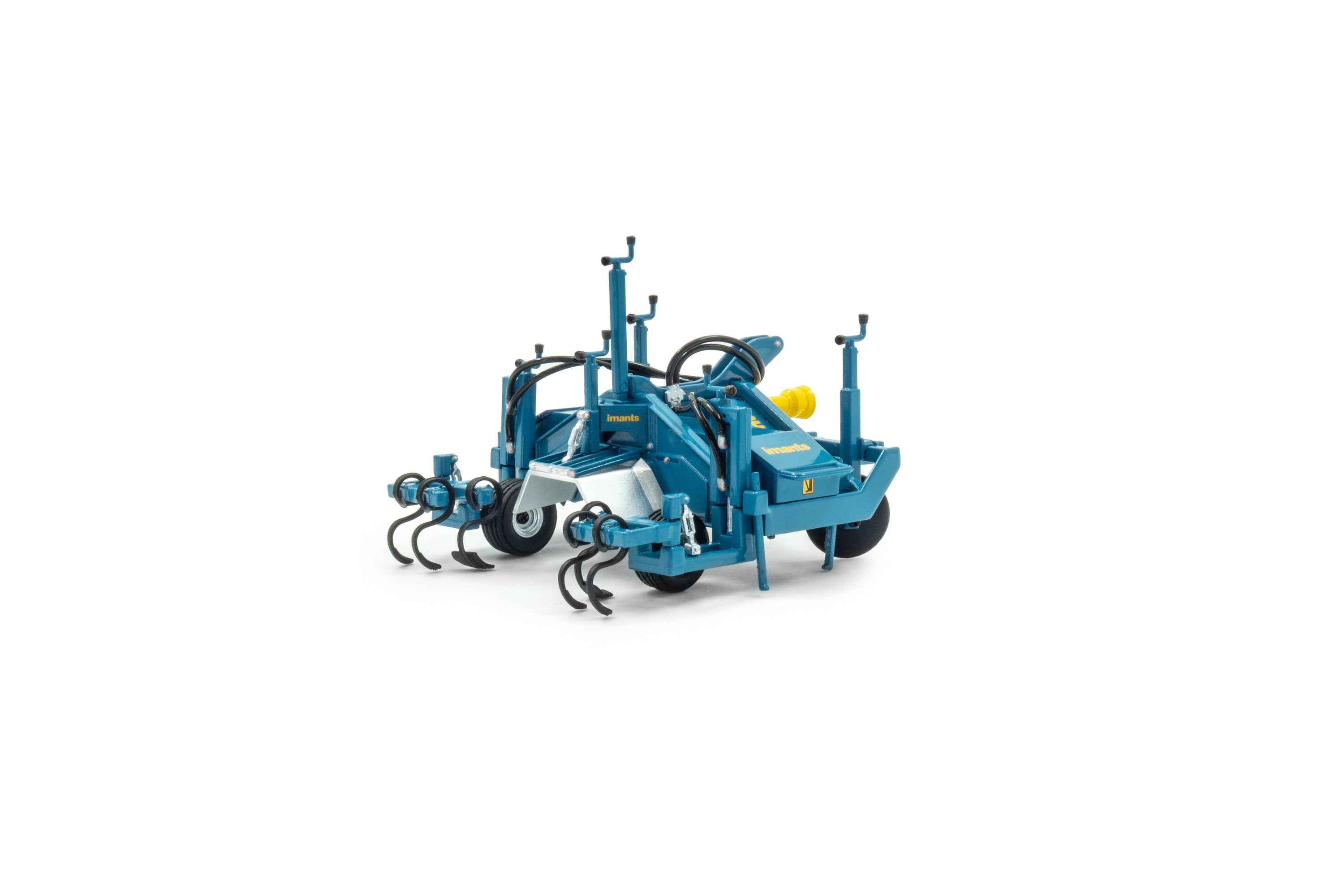 een blauwe Imants Asparagus IRF III miniatuur Asperge-krachtfrees in schaal 1:32 van het merk Universal Hobbies