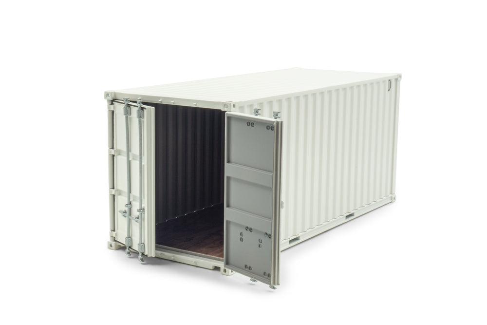 witte 12feet miniatuur container in schaal 1:32
