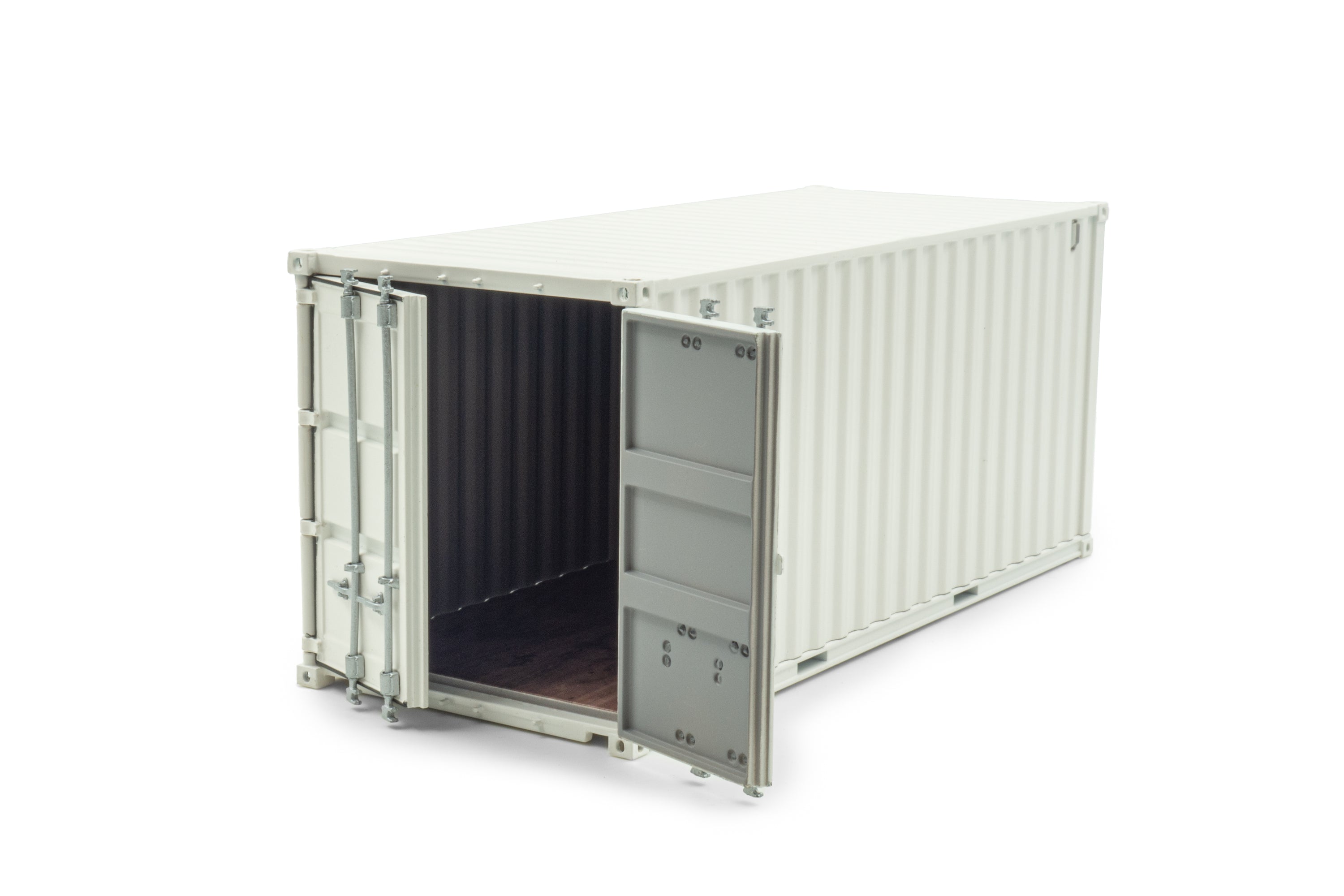 witte 12feet miniatuur container in schaal 1:32
