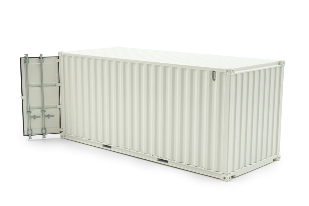 witte 12feet miniatuur container in schaal 1:32