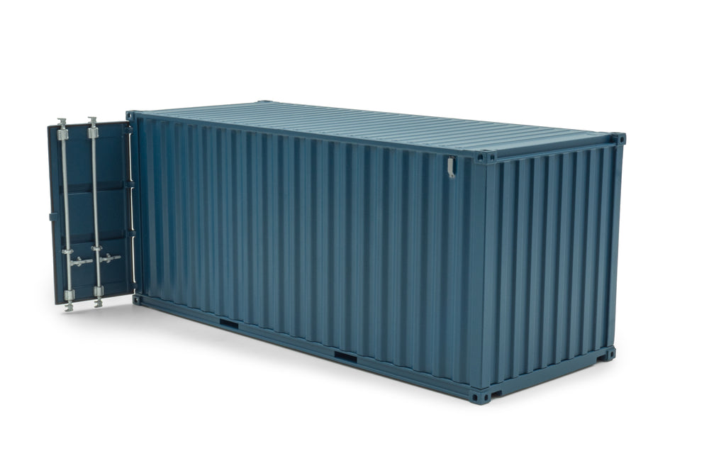Blauwe 12feet miniatuur container in schaal 1:32