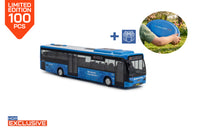 Een blauwe VDL Citea miniatuurbus in schaal 1:87 een HOP Exclusive van 100 stuks